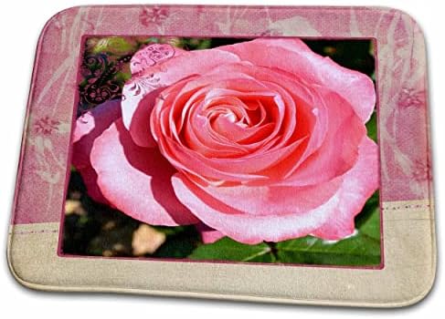 3D Розови Дантелени Рози в кадър - Цветя - Романтичната картина - Постелки за баня (rug-42620-1)