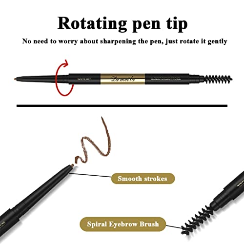 3 Различни молив за вежди, лесно създават естествени вежди и се държат по цял ден, 4 в 1: Молив за вежди * 3; Пискюл за