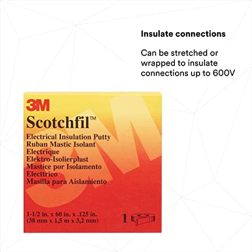 Электроизоляционная шпакловка 3M Scotchfil, 1-1/ 2 инча x 60 см, Черна