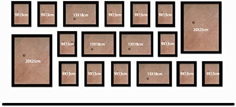 KOZYOU фоторамка 18 Бр Стенен декор Дървени черно-бели Рамки за Стена от Плексиглас, Класическа Украса за снимки (Цвят: