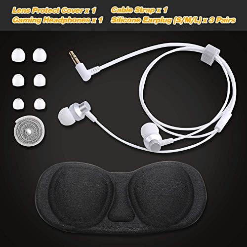 Комплект геймърски слушалки BEJOY и капак за обектива, слушалки с ефектен звук и къс кабел нестандартни дължини, пылезащитная