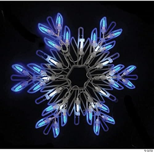 Northlight Предварително Подсвеченное украса във формата на силует на Снежинка върху Рождественском прозорец - 16 x 16x 0,75 | Чисти бели и сини led светлини | Опаковка