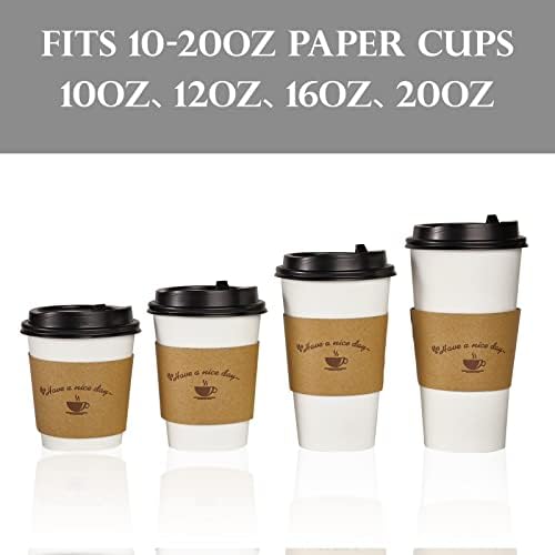 200 Опаковки плочки за кафе чаши от крафт-хартия, Кафе снаряди, Еднократна Велпапе притежателя за топли напитки