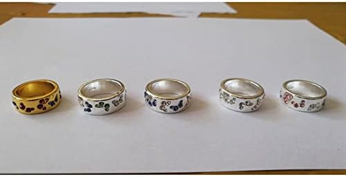 Пънк-пръстени от неръждаема стомана, регулируем пръстен за палеца за жени, кристално пръстен с пеперуда, цветна кристален пеперуда