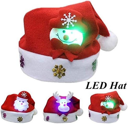 Коледна шапка KESYOO, костюмная шапка, светеща коледна шапка, светлинен коледна украса на главата за деца (Дядо Коледа)