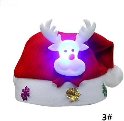 Коледна шапка KESYOO, костюмированная шапка, светеща коледна шапка, светлинен коледа главното украшение за деца (Дядо Коледа)