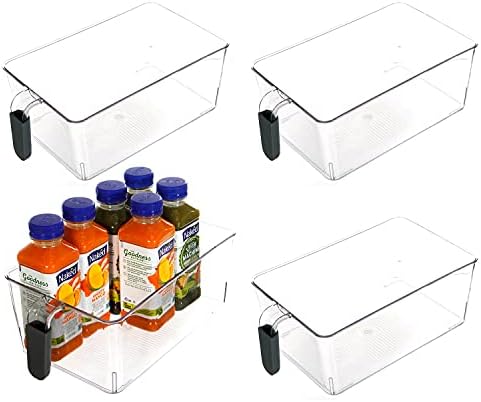 Serenita Прозрачни контейнери за съхранение на храна с дръжка, контейнери-организаторите за хладилник, комплекти съдове за кухненската маса, не съдържа BPA
