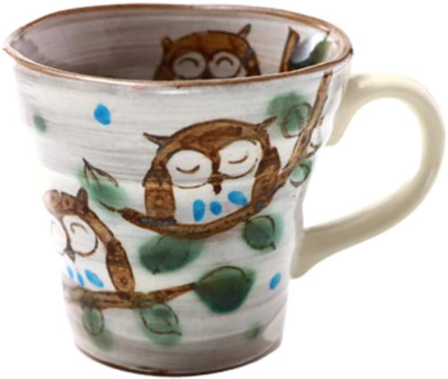 Чаша Minoyaki Mug за чай, 1 бр. (Бухал) [Φ9,2 x 12 x 8,4 см / прибл. 250 мл / Прибл. 240 г / Произведено в Япония]