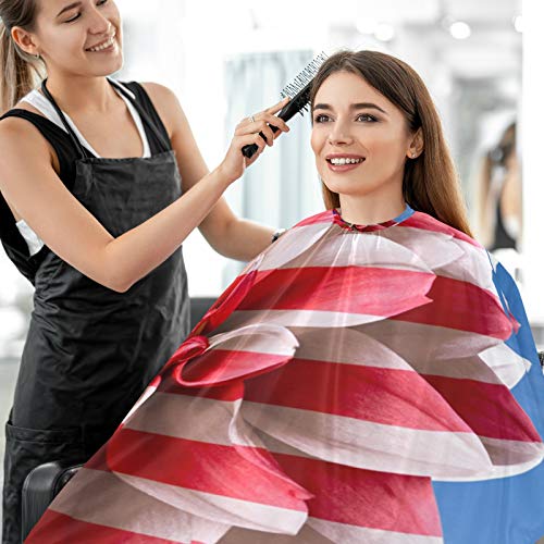 Професионален фризьорски Наметало и Престилка за брада 2 в 1 - Наметало за подстригване на коса с цветовете на американското знаме Синьо небе с 2 Лепило, Устойчиво на