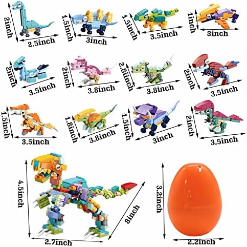 УД& Y Голямо Великденско яйце за деца с играчки-Динозаври, 12 бр., Огромни Пластмасови Великденски Яйца с плънка
