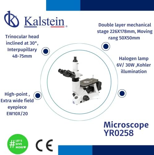 Професионален Тринокулярный обърнат желязо и стомана микроскоп Kalstein, с окуляром Сверхширокого поле EW10X/20 с високата