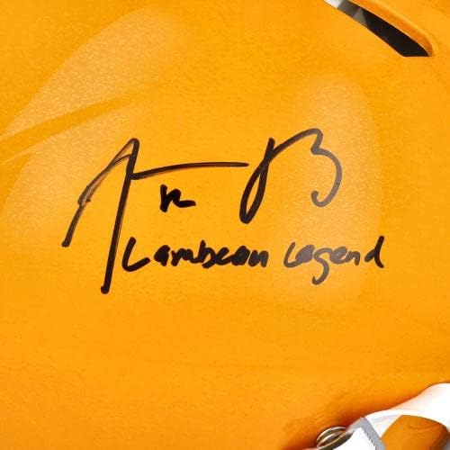 Автентичен каска Speed с логото на Аарон Роджърс Грийн Бей Пакърс с автограф Ридделла в сезон 2021 година с надпис