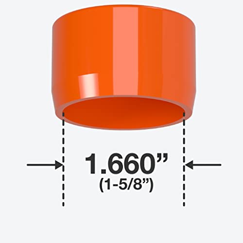 Външен предната капачка FORMUFIT F114EEC-OR-10 от PVC, Мебели, размер 1-1 / 4 инча, оранжево (опаковка от 10 броя)