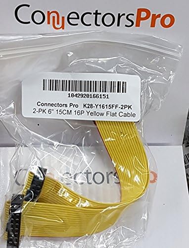 Аксесоари за PC Конектори Pro IDC 16P 15 см 6 инча Жълтата Плоска лента с 2.54 мм конектор ФК 2x8 16 контакти Жак-изход (16P-15cm-2PK)