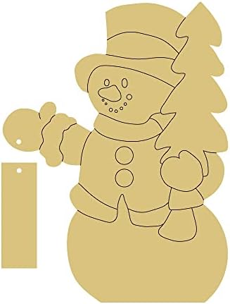Дизайн на Снежен човек по Подобие на Деколте Незаконченная Дървена Зимни Награда-книжка за Оцветяване Врата Закачалка Форма MDF Платно Стил 24 Изкуство 1 (24 )