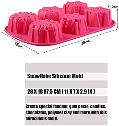 QELEG 2 бр Коледна Силиконовата форма във формата на Снежинки за Сапун, Смола, Свещи и Хляб Не съдържа BPA