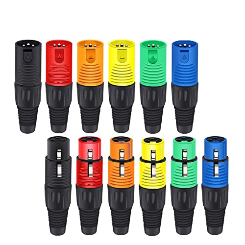3PIN X L R Конектор кабели Мъжки/женски мъжки Пластмасова обвивка Микрофон Високоговорител XLR Конектор 6 цвята, 1 бр. (Цвят:
