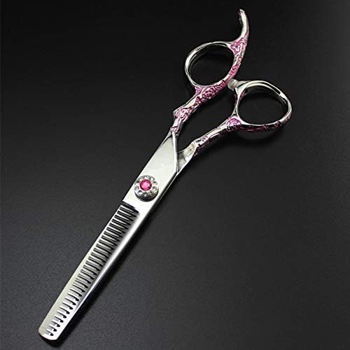 Ножица за подстригване на коса, 6-инчов Професионален Японски ножици от стомана 440c с розова дръжка с изображение