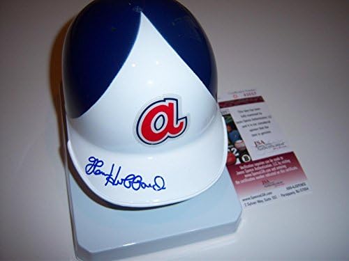 Мини-Каска с автограф на Глен Hubbard Braves Jsa/coa - Мини-Каски MLB с автограф