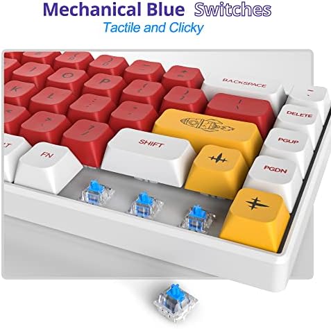 Fogruaden Жичен Механична клавиатура на 60%, с RGB подсветка, Ультракомпактная Подредба на 65%, 68 клавиши, Детска
