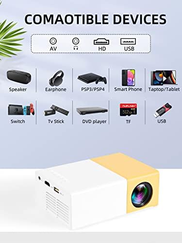 Мини проектор Seorsok 5G WiFi Преносим Външен проектор със 100-инчов екран с поддръжка на 1080P видео проектор за домашно кино, Съвместими с HDMI/USB/PC/ AV/Аудио; HD-шрайбпроектор за
