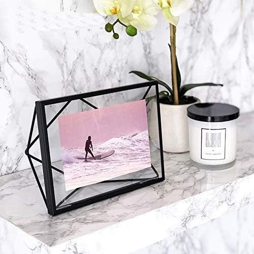 Рамка за снимки DUBAO, Фотодисплей 5x7 за маса или стена, Мед ( Цвят: черен размер на снимката: 7 инча)
