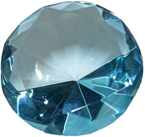 Бари Owen Co. 2-инчов преспапиета със скъпоценни камъни, Средно Фина кройка Solitare (светло синьо)