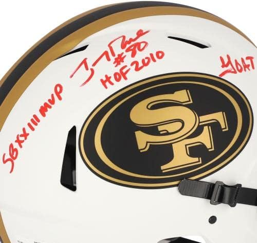 Автентичен каска Джери Райс San Francisco 49ers с автограф Riddell Lunar Eclipse Alternate Speed с множество надписи - Ограничена серия от 12 каски NFL с автограф