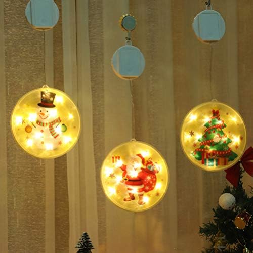 NUOBESTY Коледен Декор Led Декор на Засмукване Коледни Светлини Комплект Коледен Топла Светлина Издънка Окачен Лампа Вечерни
