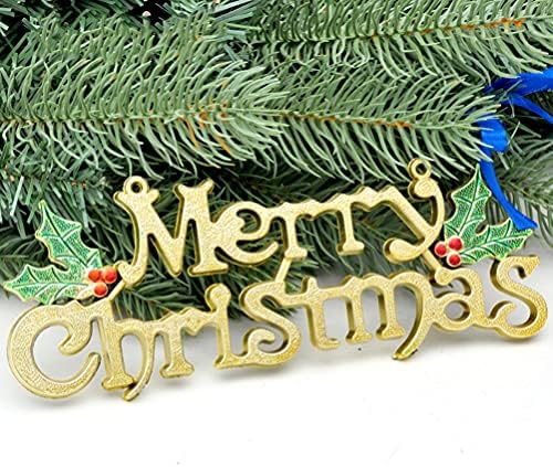 USHOBE Закачалка Тагове 12ШТ Весел Коледен Знак Блестящ Коледа Коледа Венец Украси Коледна Врата Табела Празничен Окачен