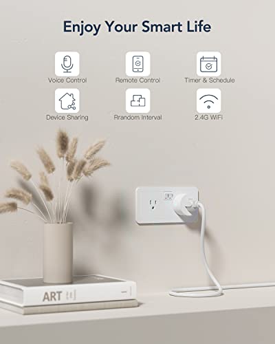 GNCC Smart Plug Алекса WiFi с щепсел, който е съвместим с Алекса, с дистанционно управление, Таймер, Гласов контрол, умни неща с приложение Smartlife, GSP01