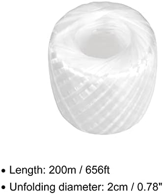 Нишка от полиестер и найлон Rebower [за опаковане в домакински комплект със собствените си ръце]-Пластмаса 200 м / 656 метра / 2 ролка, бял