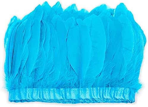 Декорация от синьо гъши пера за Занаяти, Костюми, Декорации (7 Инча х 3 ярд)