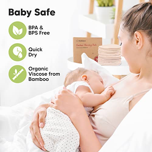 KeaBabies 14 Опаковките на органични тампони за хранене и скоба за корема на бременни - Миещи се уплътнения за гърдите