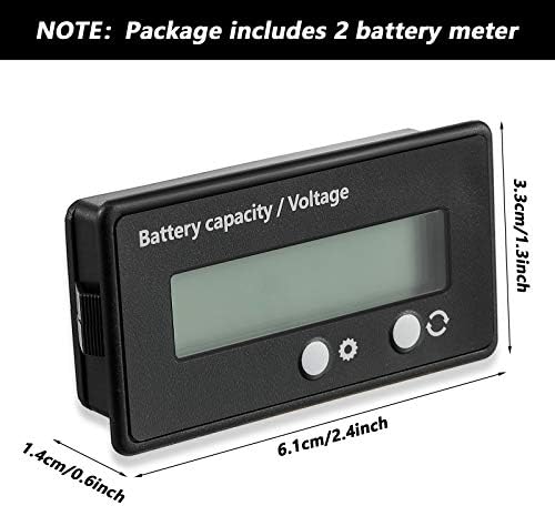 2 Бр. Измерител на заряд на батерията постоянен ток 12 В 24 В 36-48-72 В с аларма, предната настройка и бутон за превключване,