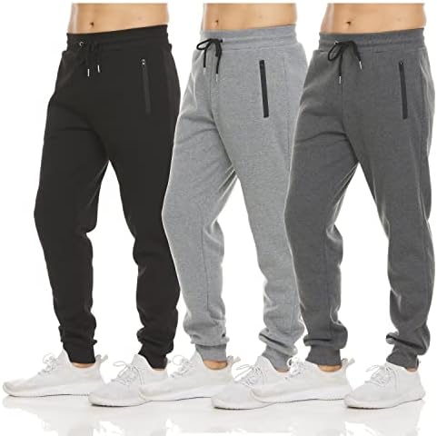 Мъжки Спортни Панталони за джогинг PURE ШАМПИОН, 3 опаковки Руно, Активни Спортни Панталони за Джогинг, с Джоб