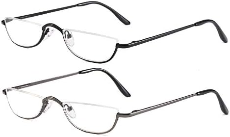 Очила за четене в полурамке DBEFTLI - Ридеры Half Moon с пружинным тръба на шарнирна връзка, за Жени и за Мъже