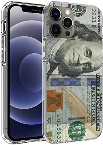 Съвместимост с калъф iPhone 14 Pro Max One Sta Dollar Bill - Пари 100 Гъвкава Гума TPU Мека Кожа Силиконов Защитен