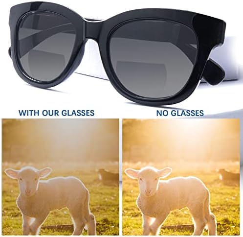 COJWIS Бифокални Очила за Четене За Жени, Слънчеви Очила за четене, 4 опаковки, Слънчеви Очила с защита от uv с