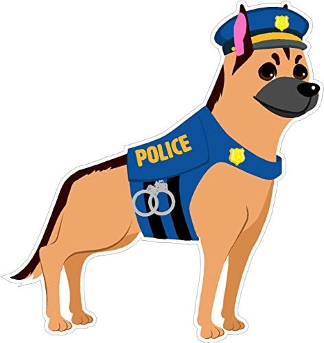 Мультяшная Полицейско куче Чихуахуа 4x4,7 инча Америка на Съединените Щати Цветен Стикер Държавна Стикер Vinyl - Направи и изпратени в САЩ