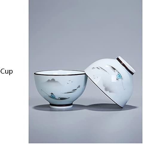 Чай Комплект Керамични Преносим Чайник, Определени Пътни Чаени чаши Gaiwan за Чайна церемония Чаена Чаша, Прекрасен