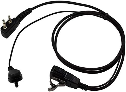HQRP 2-пинов микрофон за слушалки с акустична тръба, съвместим с ICOM IC-4GA, IC-4GA (T), IC-4GAT, IC-4GE,