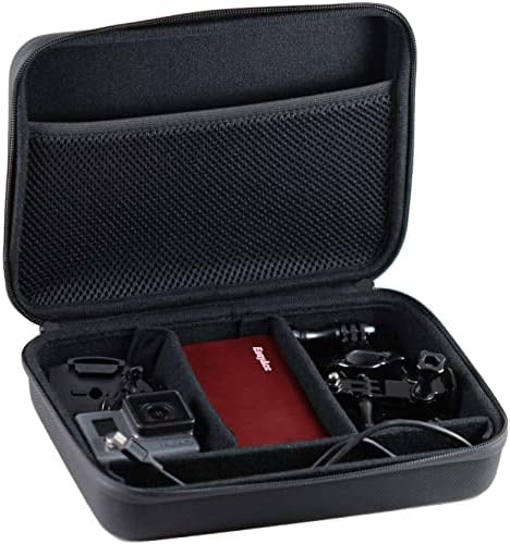 Комбиниран комплект аксесоари за екшън камери Navitech 9 в 1 и Здрав Черен калъф за съхранение, който е съвместим с GOPRO