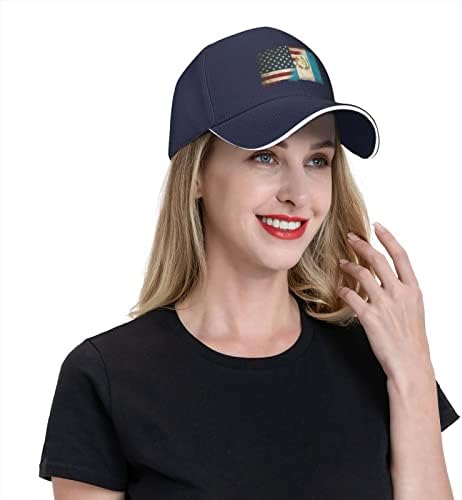 Tiayead Комбинирана бейзболна шапка с Флага на Гватемала и САЩ, Капачката на шофьор на камион за Мъже и Жени, Регулируем Шапка за татко