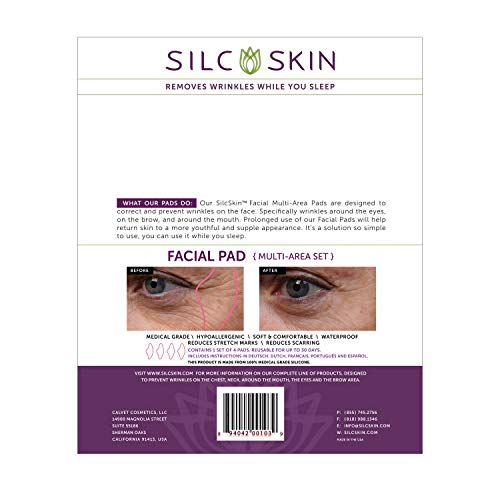 Комплект за грижа за кожата на деколтето и веждите Silc Skin - Съдържа 1 тампон за деколтето, 4 подложки за лице с множество зони - Коригиране, предотвратява появата на бр?