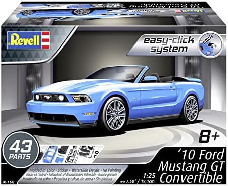 Revell 85-1242 2010 Набор за сглобяване на моделите на Ford Mustang в мащаб 1:25 от 43 теми, 2-ро ниво на умения, Пластмасов комплект за сглобяване на модели, синьо
