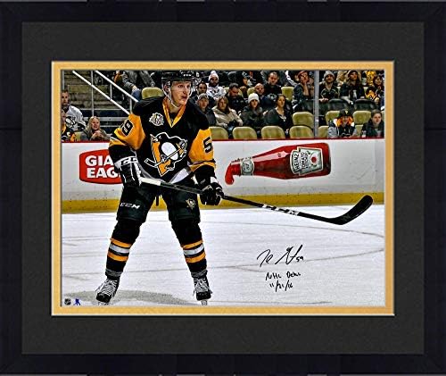 Снимка на Джейк Гюнцеля Питсбърг Пингуинс в рамка с Размер 16 х 20 инча с автограф за дебютира в НХЛ на кънки с