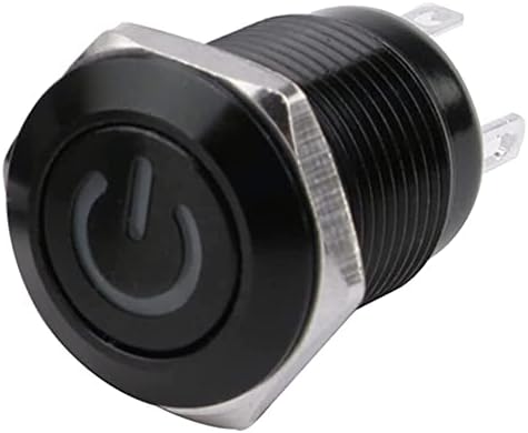 GANYUU 12 мм Водоустойчив Окисленный Черен Метален Бутон Превключвател с Led Лампа за Моментно Определяне на PC Захранване
