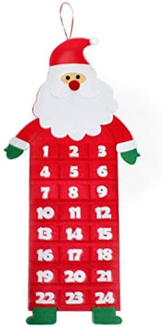 Коледен Адвент-Календар, Стенен монтаж Окачен многократна употреба Календар за Обратно Броене на Дядо Коледа, Украса