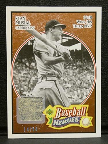 2005 Upper Deck Baseball Heroes Stan Musial Играта Използва Нашивку На Панталони 14/50 71 - Бейзболни Топки